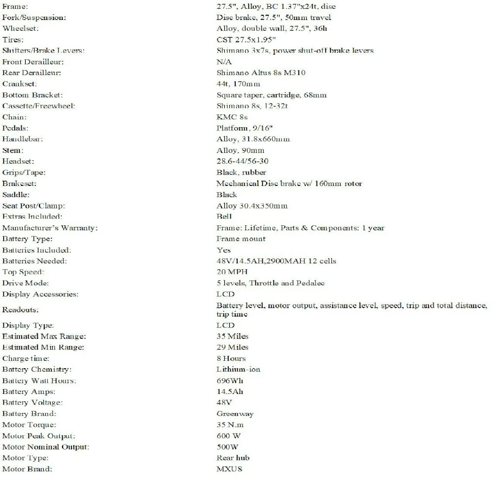 Ebike Force Etrail HT500 Ebike 27.5" MTB -21 Speed With 500W Blue Small 10 Ebike Force Etrail HT500 Ebike 27.5" MTB -21 Speed With 500W Blue Small - Image 8